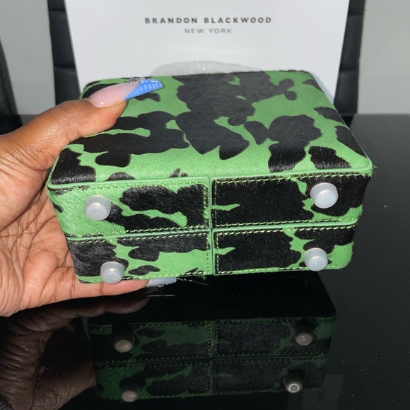 Brandon Blackwood Mini Kendrick Trunk- Black & Green Cowprint Ponyhair - Picture 4 of 9